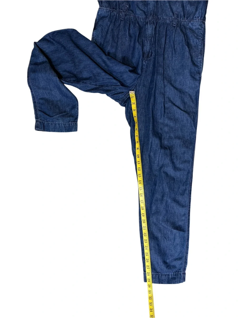 J. Crew Puff Sleeve Denim Long-Sleeve Jumpsuit
